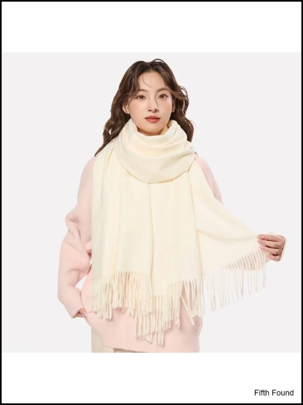 Oversized Blanket Scarf Acrylic Viscose Tassel Winter Wrap Shawl